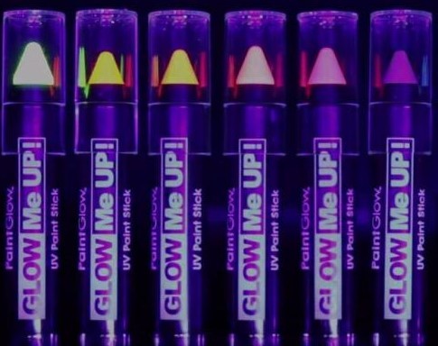 UV testfestő ceruza, Glitter neon színek, sárga
