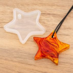 Szilikon öntőforma, medál, csillag