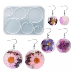Szilikon öntőforma, alakzatos fülbevalók, kör