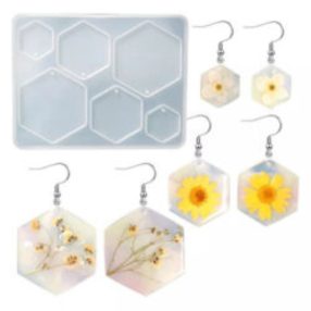 Szilikon öntőforma, alakzatos fülbevalók, hatszög