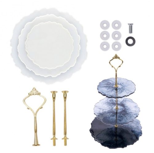 Szilikon öntőforma, 3 szintes sütemény tartó