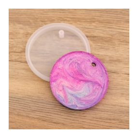 Szilikon öntőforma, medál, kör, 2,5 cm