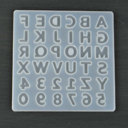 Szilikon öntőforma, betűk és számok, 1,5 cm-es betűk