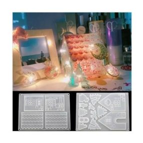 Szilikon öntőforma, összerakható karácsonyi házikó