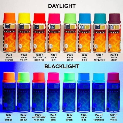 UV fény hatására világító Neon színű festék, 400 ml